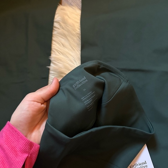 GIRLFRIEND COLLECTIVE Compressive Flare Leggings In Moss Green - Picture 6 of 6